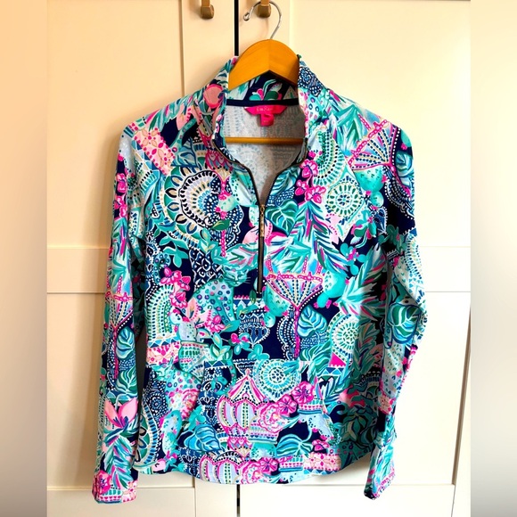 LILLY PULITZER Popover Lookin Sharp Size XS Resortwear Preppy Beach - Picture 1 of 6